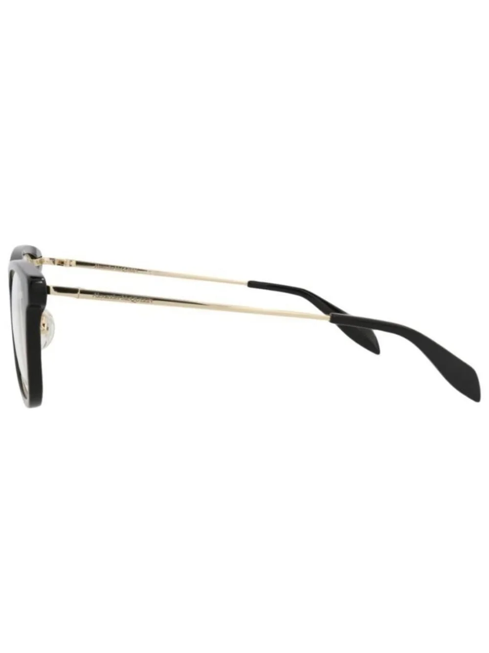 New Alexander McQueen Womens Square/Rectangle Black Gold Transparent Fashion Des